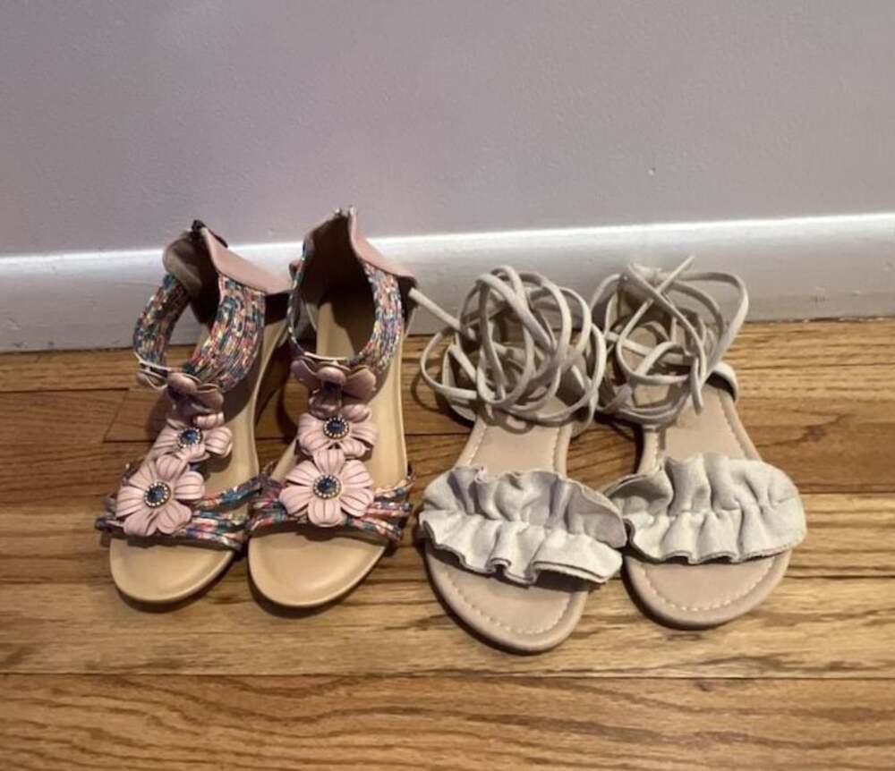 Lot of 2 Pairs Women's Sandals Size 39 Floral Wedge and Lace-Up Ruffle size 37